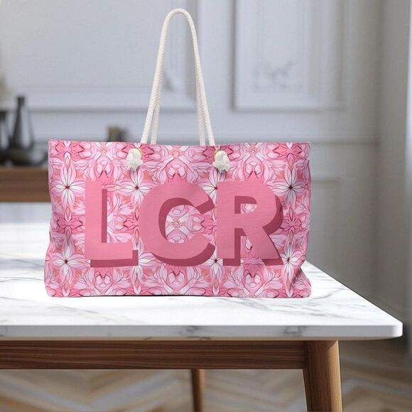 Personalized Bag, Weekender Bag, Custom Bag, Monogram Bag, Floral Weekender Bag, - Picture 6 of 10